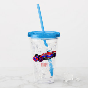 Vaso Acrílico Ilustracion de personalizado de coches de carreras