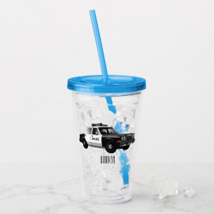 Vaso Acrílico Ilustracion de personalizado de coches de policía