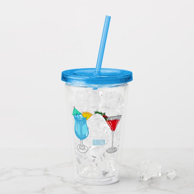Vaso Acrílico Ilustracion de personalizado de cócteles (Reverso (hielo))