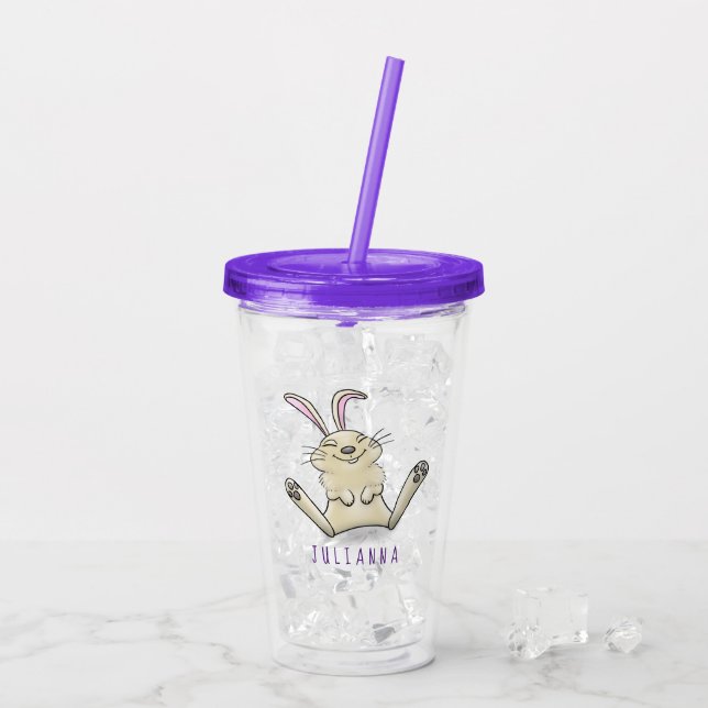 Vaso Acrílico Ilustracion de personalizado de conejo de conejo d (Reverso (hielo))
