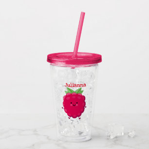 Vaso Acrílico Ilustracion de personalizado de frambuesa alegre