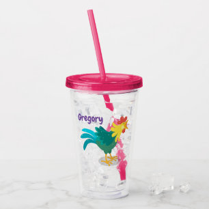Vaso Acrílico Ilustracion de personalizado de gallo de entrego g