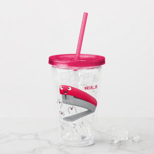 Vaso Acrílico Ilustracion de personalizado de grapadora de color