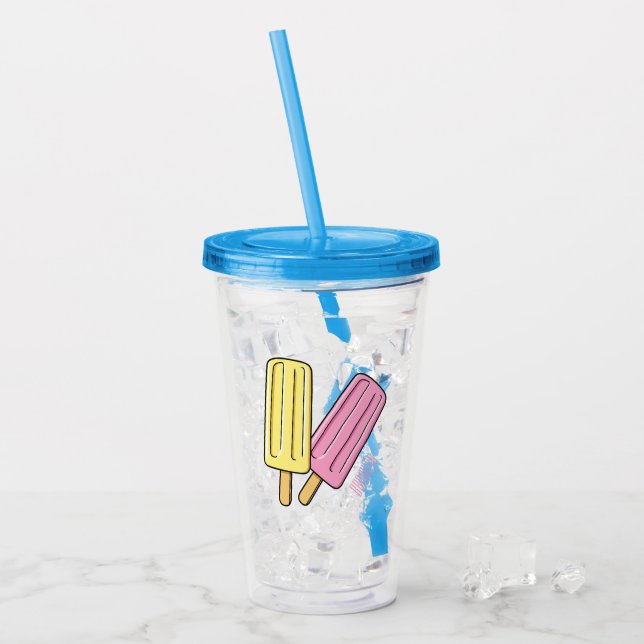 Vaso Acrílico Ilustracion de personalizado de hielo (Anverso (hielo))