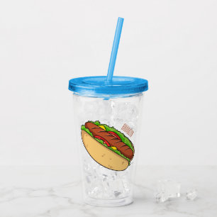 Vaso Acrílico Ilustracion de personalizado de hot dog