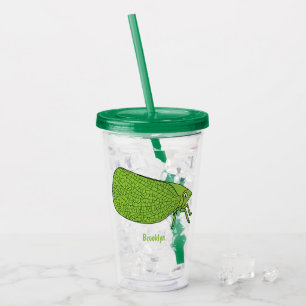Vaso Acrílico Ilustracion de personalizado de insectos de hoja v