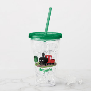 Vaso Acrílico Ilustracion de personalizado de locomotora de trac