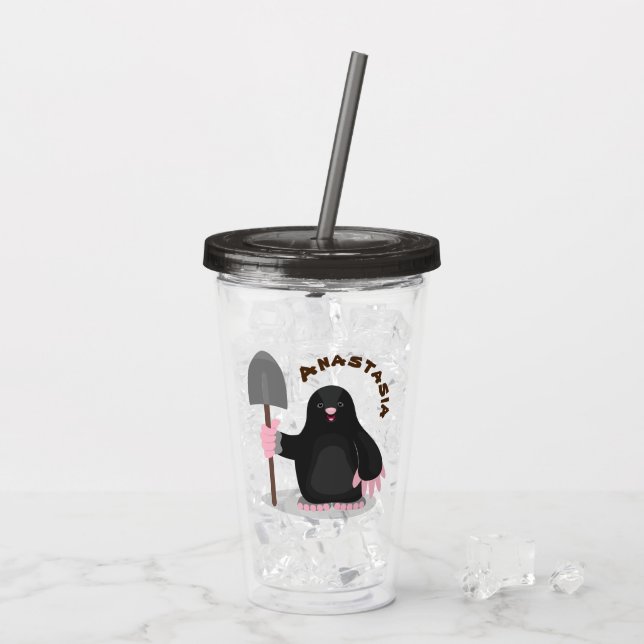 Vaso Acrílico Ilustracion de personalizado de lunar feliz (Reverso (hielo))