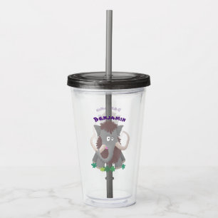 Vaso Acrílico Ilustracion de personalizado de mamut bobo gracios