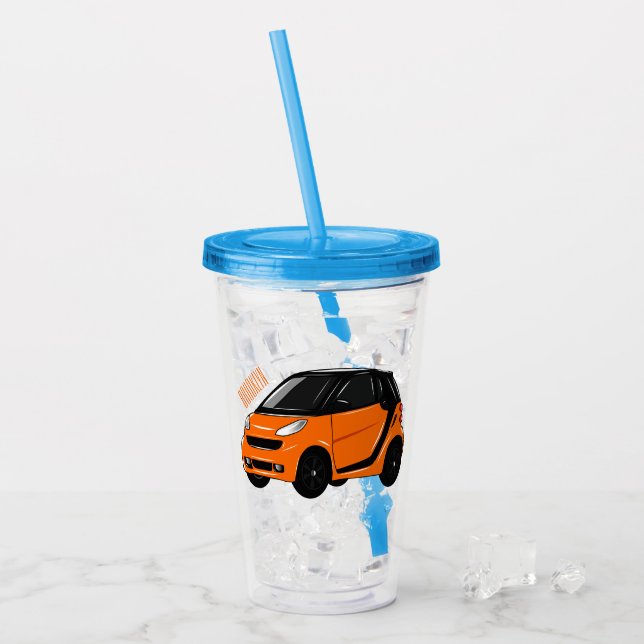 Vaso Acrílico Ilustracion de personalizado de micro coches (Anverso (hielo))