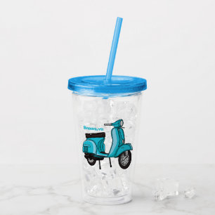 Vaso Acrílico Ilustracion de personalizado de motocicletas con c
