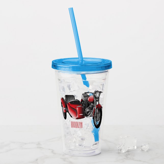 Vaso Acrílico Ilustracion de personalizado de motocicletas Sidec (Anverso (hielo))