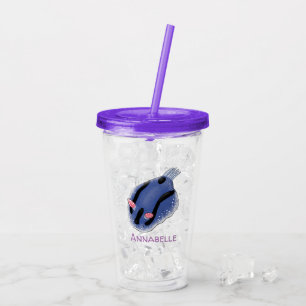 Vaso Acrílico Ilustracion de personalizado de nudibranquias azul