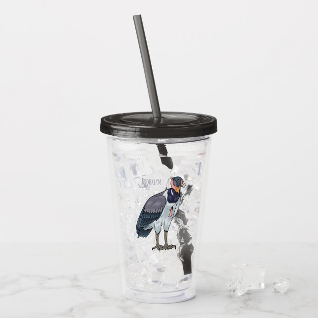 Vaso Acrílico Ilustracion de personalizado de pájaro buitre rey (Anverso (hielo))