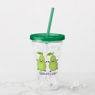Vaso Acrílico Ilustracion de personalizado de par de pera cúpula
