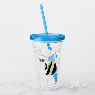 Vaso Acrílico Ilustracion de personalizado de peces moro