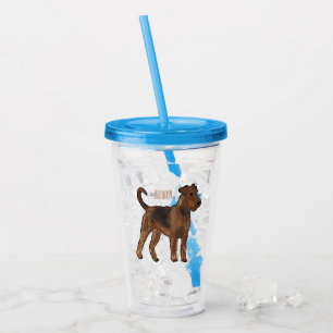 Vaso Acrílico Ilustracion de personalizado de perro Airedale ter