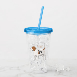 Vaso Acrílico Ilustracion de personalizado de perro Beagle