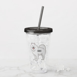 Vaso Acrílico Ilustracion de personalizado de perro de Samoyed