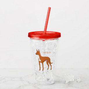 Vaso Acrílico Ilustracion de personalizado de perro perrito
