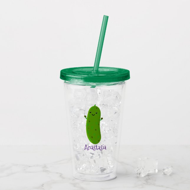 Vaso Acrílico Ilustracion de personalizado de piquetes alegres (Reverso (hielo))