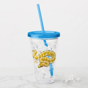Vaso Acrílico Ilustracion de personalizado de pitón birmano