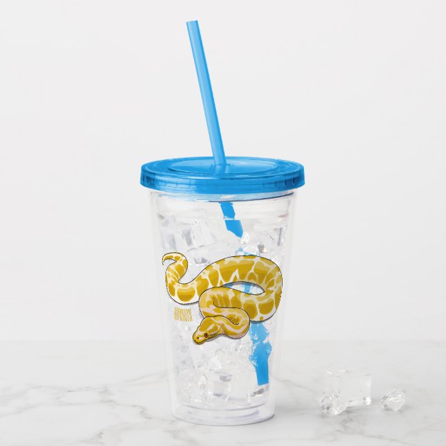 Vaso Acrílico Ilustracion de personalizado de pitón birmano (Anverso (hielo))