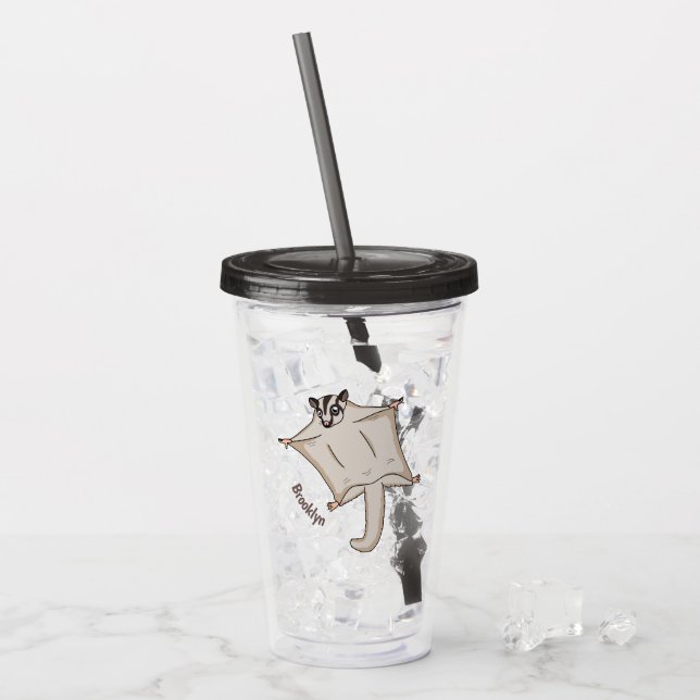 Vaso Acrílico Ilustracion de personalizado de planeador de azúca (Anverso (hielo))