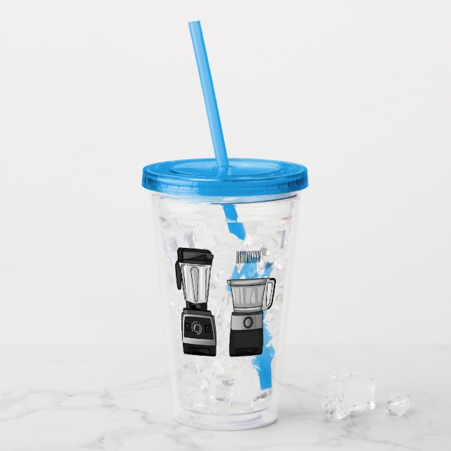 Vaso Acrílico Ilustracion de personalizado de procesador y mezcl (Anverso (hielo))