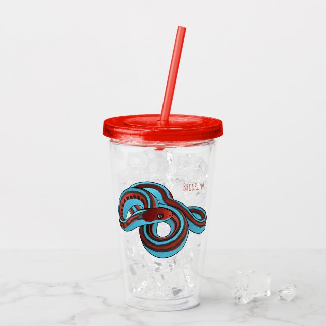 Vaso Acrílico Ilustracion de personalizado de serpiente de San F (Reverso (hielo))