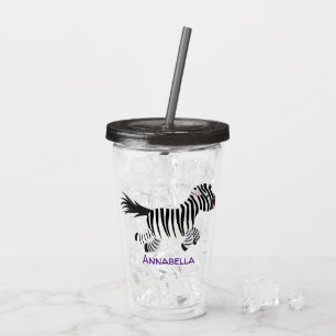 Vaso Acrílico Ilustracion de personalizado de zebra graciosa