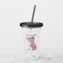 Vaso Acrílico Ilustracion de personalizado de zorro bebé