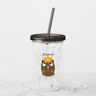 Vaso Acrílico Ilustracion de personalizado feliz de conejillo de