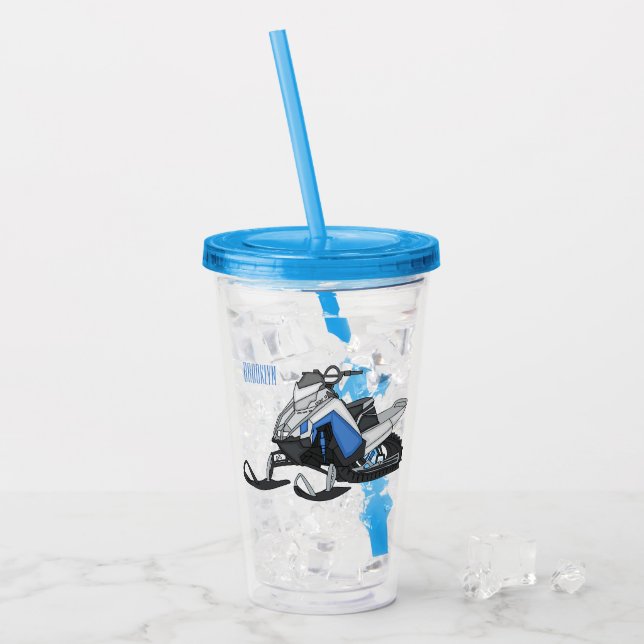 Vaso Acrílico Ilustracion de personalizado para motos de nieve (Anverso (hielo))