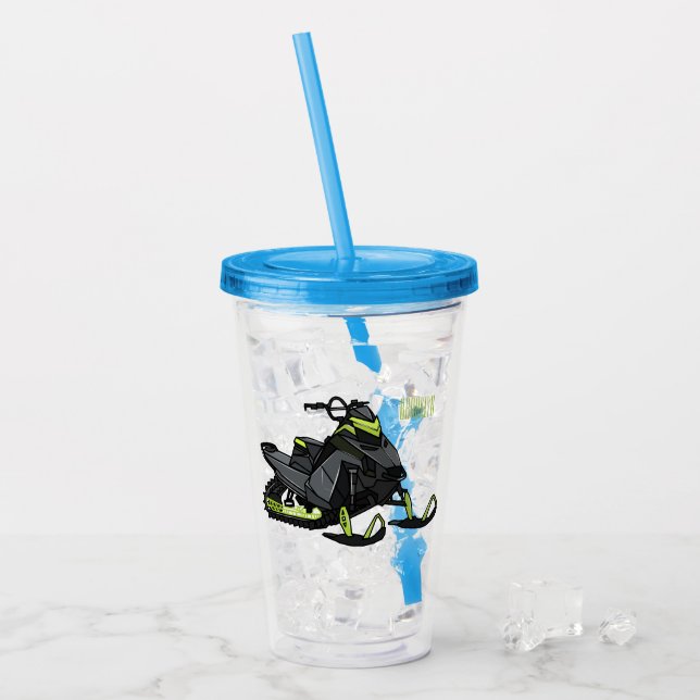 Vaso Acrílico Ilustracion de personalizado para motos de nieve (Anverso (hielo))