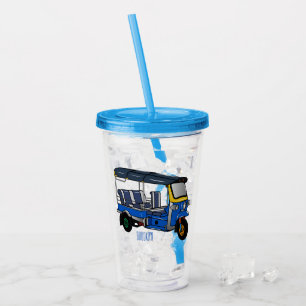 Vaso Acrílico Ilustracion de personalizado tuk tuk