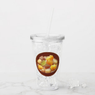 Vaso Acrílico Ilustracion de postres Taro Ball