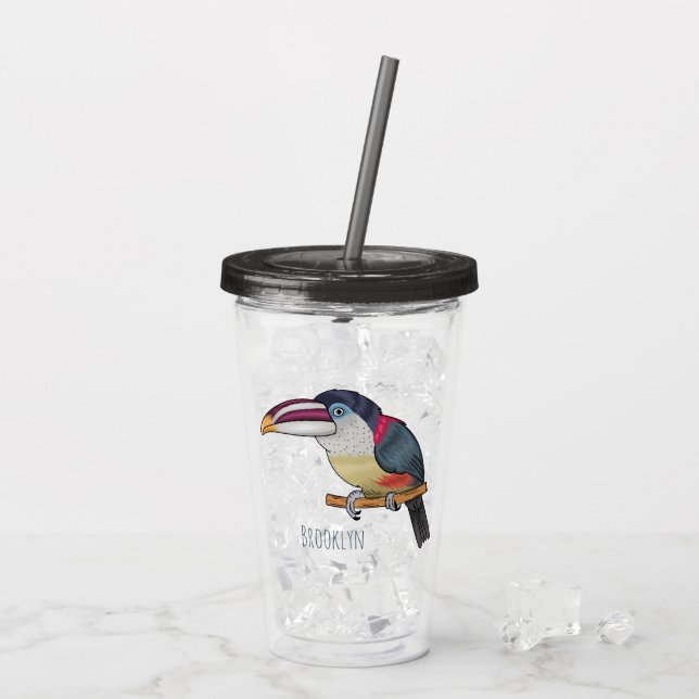 Vaso Acrílico Ilustracion del personalizado de aves de Curl cres (Reverso (hielo))