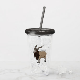 Vaso Acrílico Ilustracion del personalizado de cabras Markhor