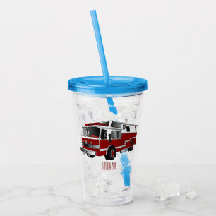 Vaso Acrílico Ilustracion del personalizado del motor de fuego