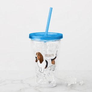 Vaso Acrílico Ilustracion del personalizado del perro de enlace 
