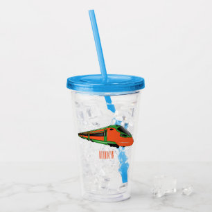 Vaso Acrílico Ilustracion del personalizado del tren de bala