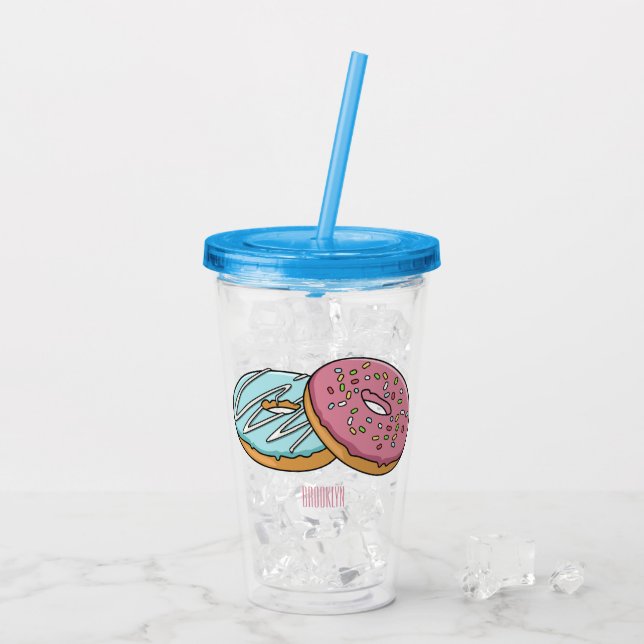 Vaso Acrílico Ilustracion Donut personalizado (Reverso (hielo))