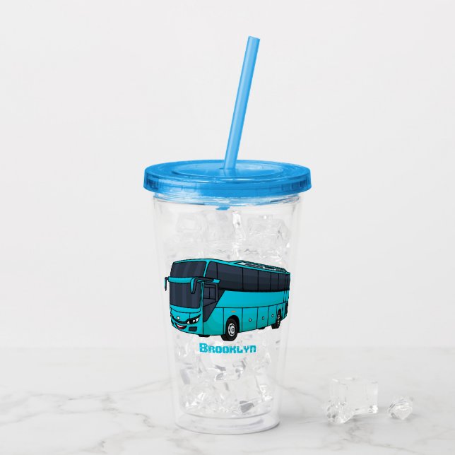Vaso Acrílico Ilustracion moderno de personalizado de autobús de (Reverso (hielo))