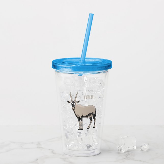 Vaso Acrílico Ilustracion Oryx personalizado (Reverso (hielo))