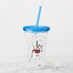 Vaso Acrílico Ilustracion personalizado Bagpipes