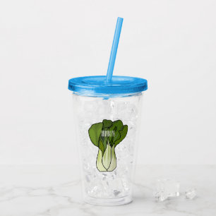 Vaso Acrílico Ilustracion personalizado Bok choy