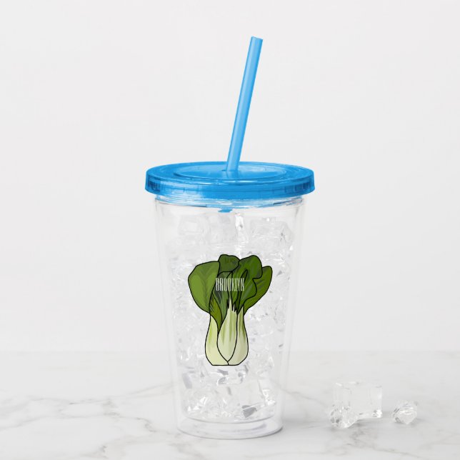 Vaso Acrílico Ilustracion personalizado Bok choy (Reverso (hielo))