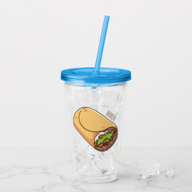 Vaso Acrílico Ilustracion personalizado Burrito (Reverso (hielo))