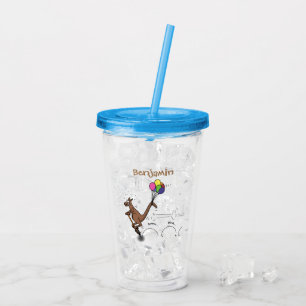 Vaso Acrílico Ilustracion personalizado canguro del humor austra
